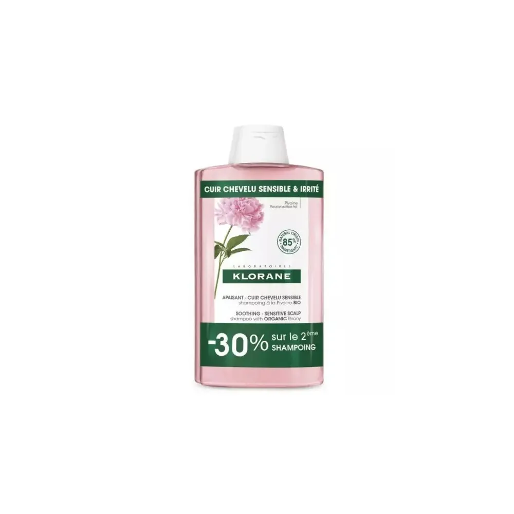 KLORANE SHAMPOING APAISANT A LA PIVOINE CUIR CHEVELU SENSIBLE 400 ML