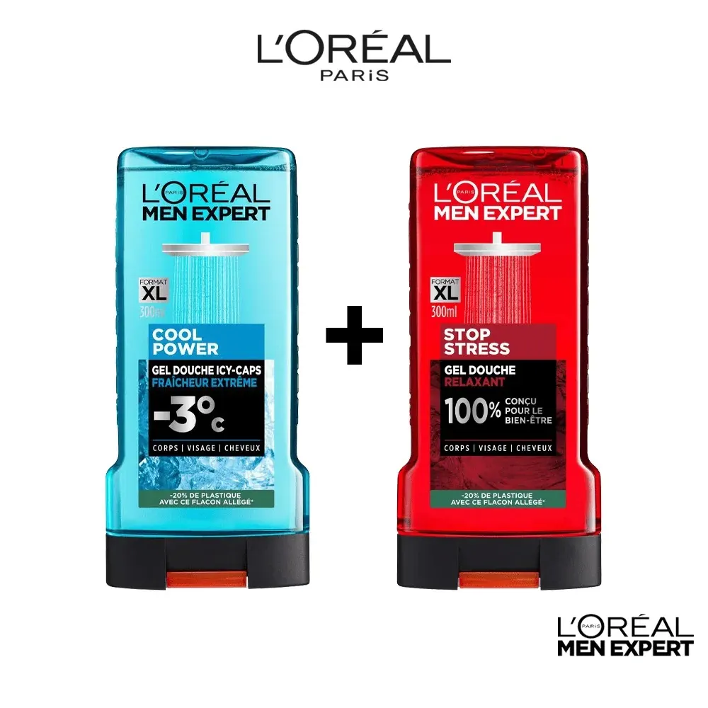 L'Oréal Paris Men Expert Gel Douche Cool Power + Gel Douche Stop Stress