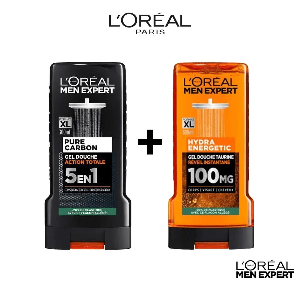 L'Oréal Paris Men Expert جل استحمام Pure Carbon + جل استحمام Hydra Energetic