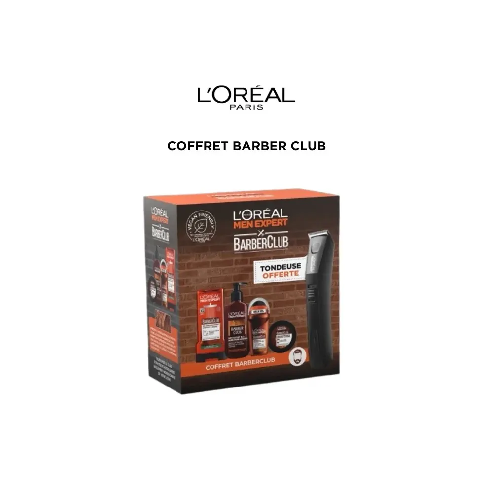 L'Oréal Paris Men Expert روتين Barber (جل غسول + كريم تصفيف + جل استحمام + مزيل عرق رول) مع ماكينة حلاقة هدية