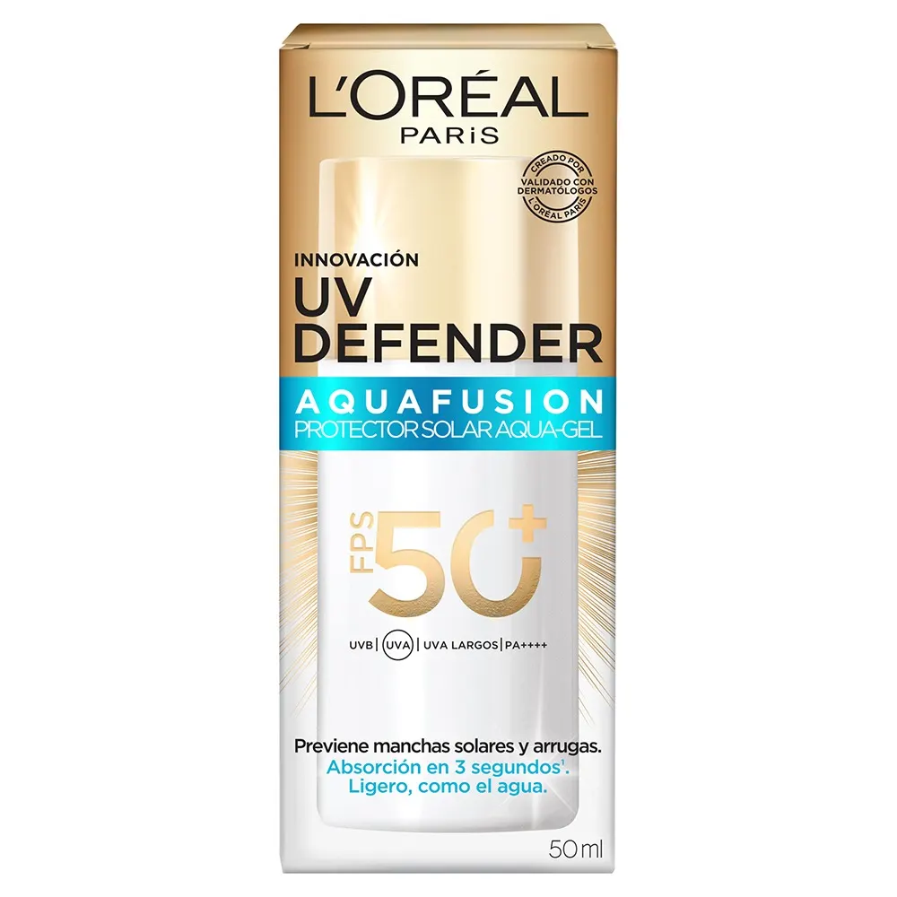 L'Oréal Paris UV Defender Aquafusion Aqua Gel واقي شمسي SPF 50+ 50 مل