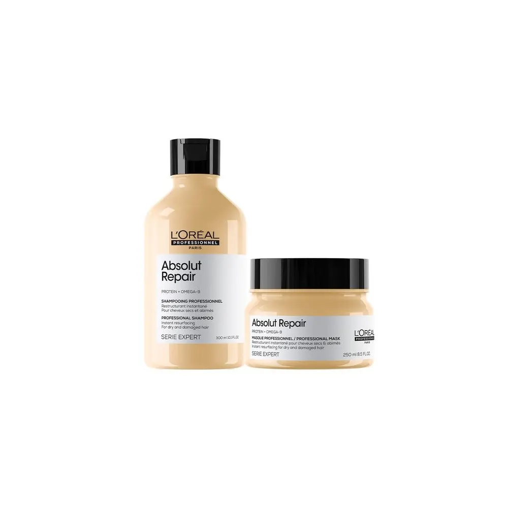 L'Oréal Professionnel Absolut Repair شامبو 300 مل + ماسك 250 مل مع حقيبة زينة هدية
