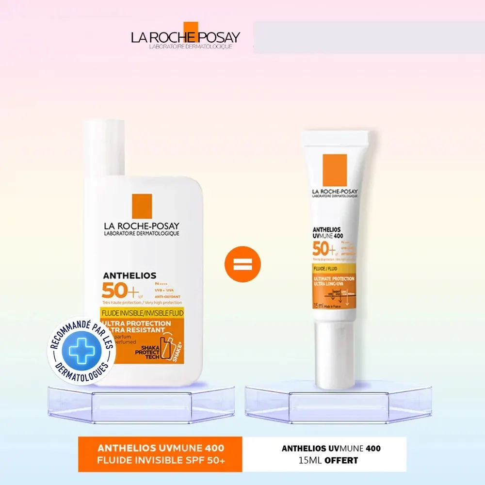 La Roche-Posay Anthelios Shaka Fluide UVmune 400+ SPF50 × 2 = حقيبة هدية