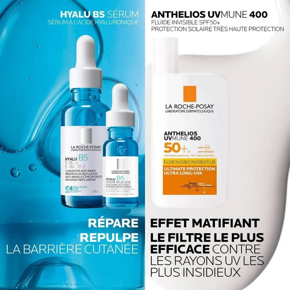 La roche-posay anthelios shaka fluide uvmune 400+ spf50 = Hyalu B5 Serum 10 Ml Offert