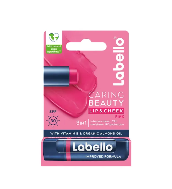 Labello Caring Beauty Lip & Cheek SPF 30 Pink 4.8 غ بلسم ملون مرطب للشفاه والخدين وردي طبيعي