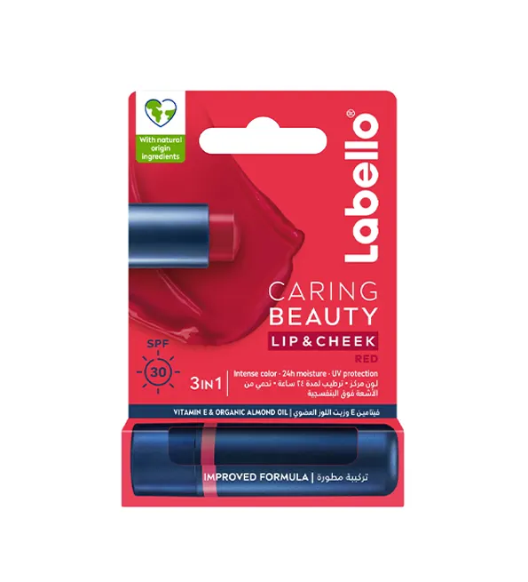Labello Caring Beauty Lip & Cheek SPF 30 Red 4.8 غ بلسم ملون مرطب للشفاه والخدين