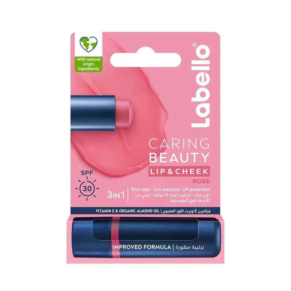 Labello Pack Caring Beauty Lip & Cheek Spf 30 Rose 4.8g + Original Stick Lèvres 4,8g