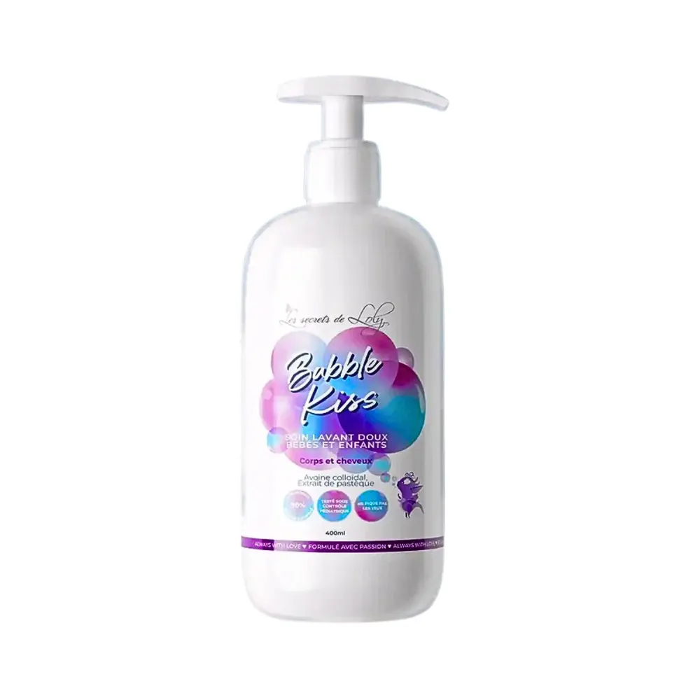 Les Secrets de Loly Bubble Kiss غسول لطيف للرضع والأطفال للجسم والشعر 400 مل