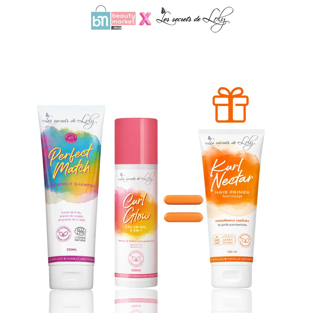 Les Secrets de Loly Perfect Match شامبو 250 مل + Curl Glow سيروم 100 مل = Kurl Nectar هدية