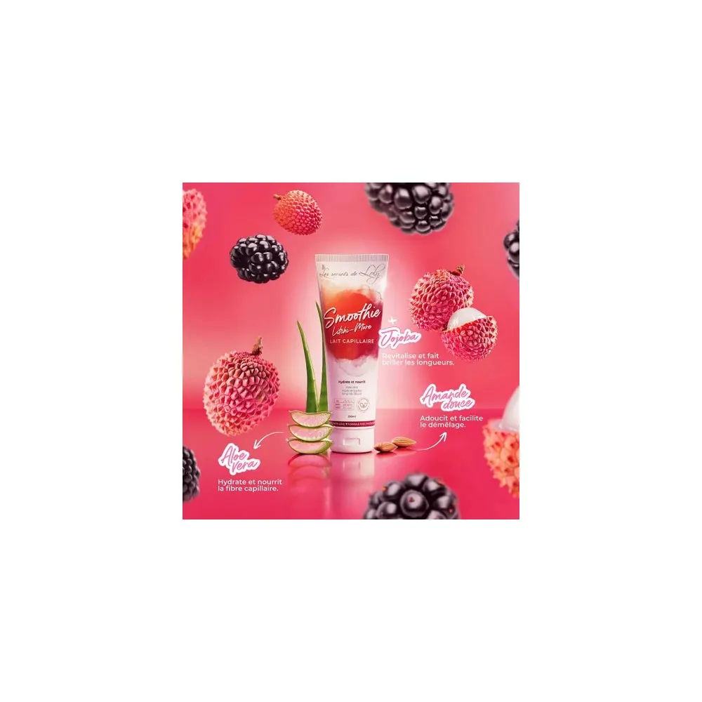 Les Secrets de Loly Smoothie حليب بدون شطف مغذٍ جدا بالليتشي والتوت 250 مل