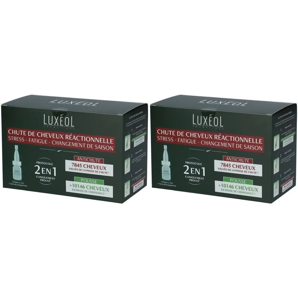 LUXÉOL CHUTE REACTIONNELLE DE CHEVEUX 2en1 AMPOULES