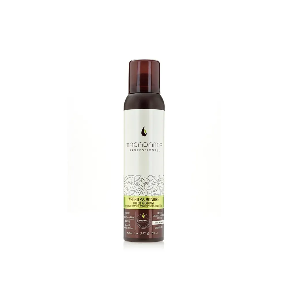 Macadamia Weightless Moisture Dry Oil Micro Mist 163ml – Huile Sèche Légère Cheveux Secs & Abîmés