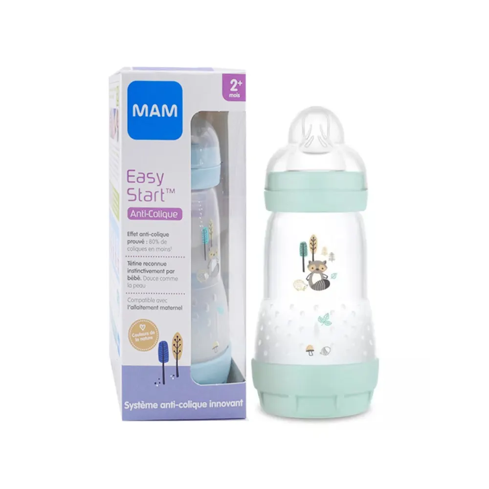 Mam Baby Biberon anti-colique bleu easy start 260ml 2 mois+