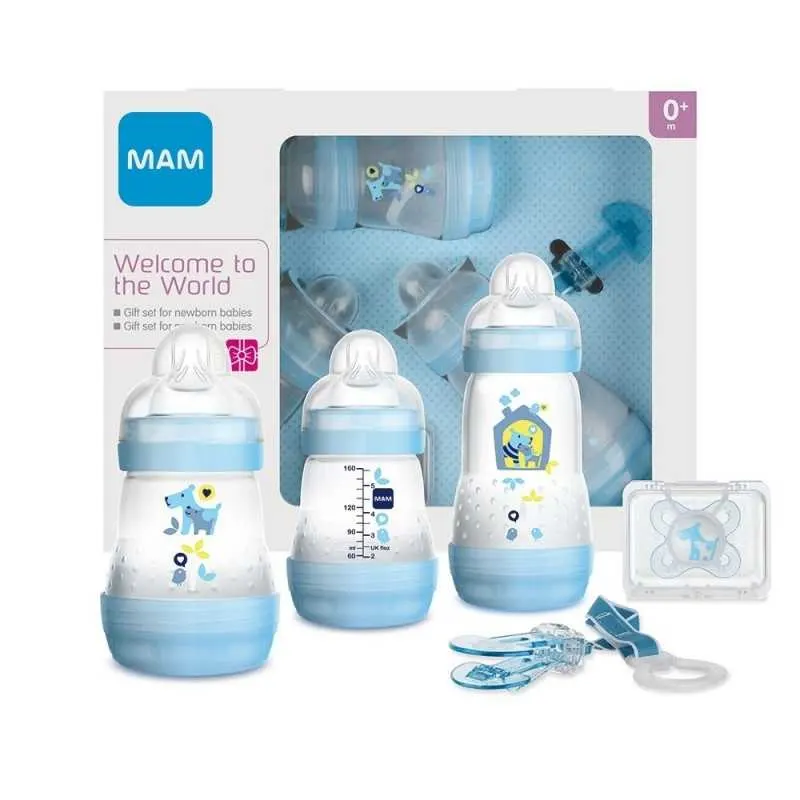 Mam Baby طقم المولود الجديد أزرق علبة هدية