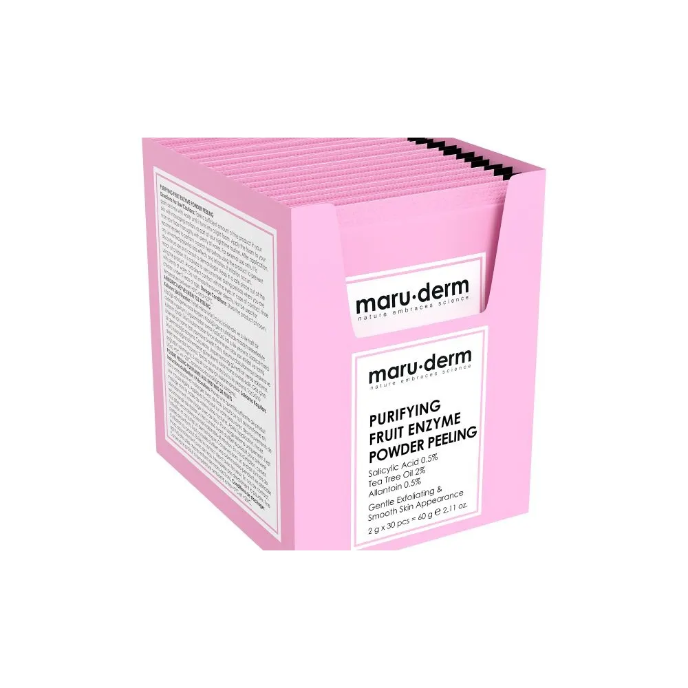 MARUDERM PEELING PURIFIANT AUX ENZYMES DE FRUITS EN POUDRE 60G 30 PCS – Peau Nette & Purifiée
