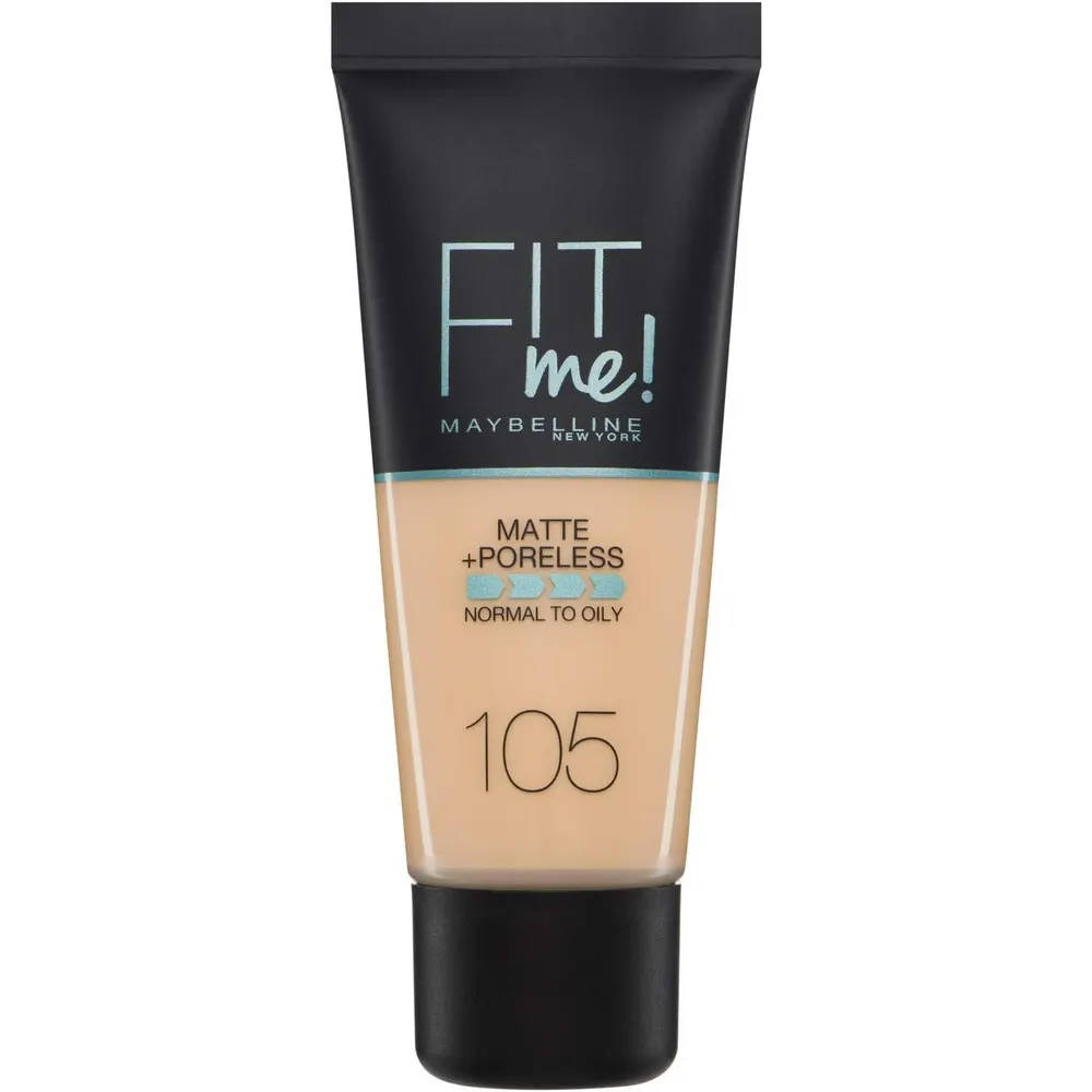 Maybelline Fit Me كريم أساس سائل Matte + Poreless 30 مل 105 Natural Ivory