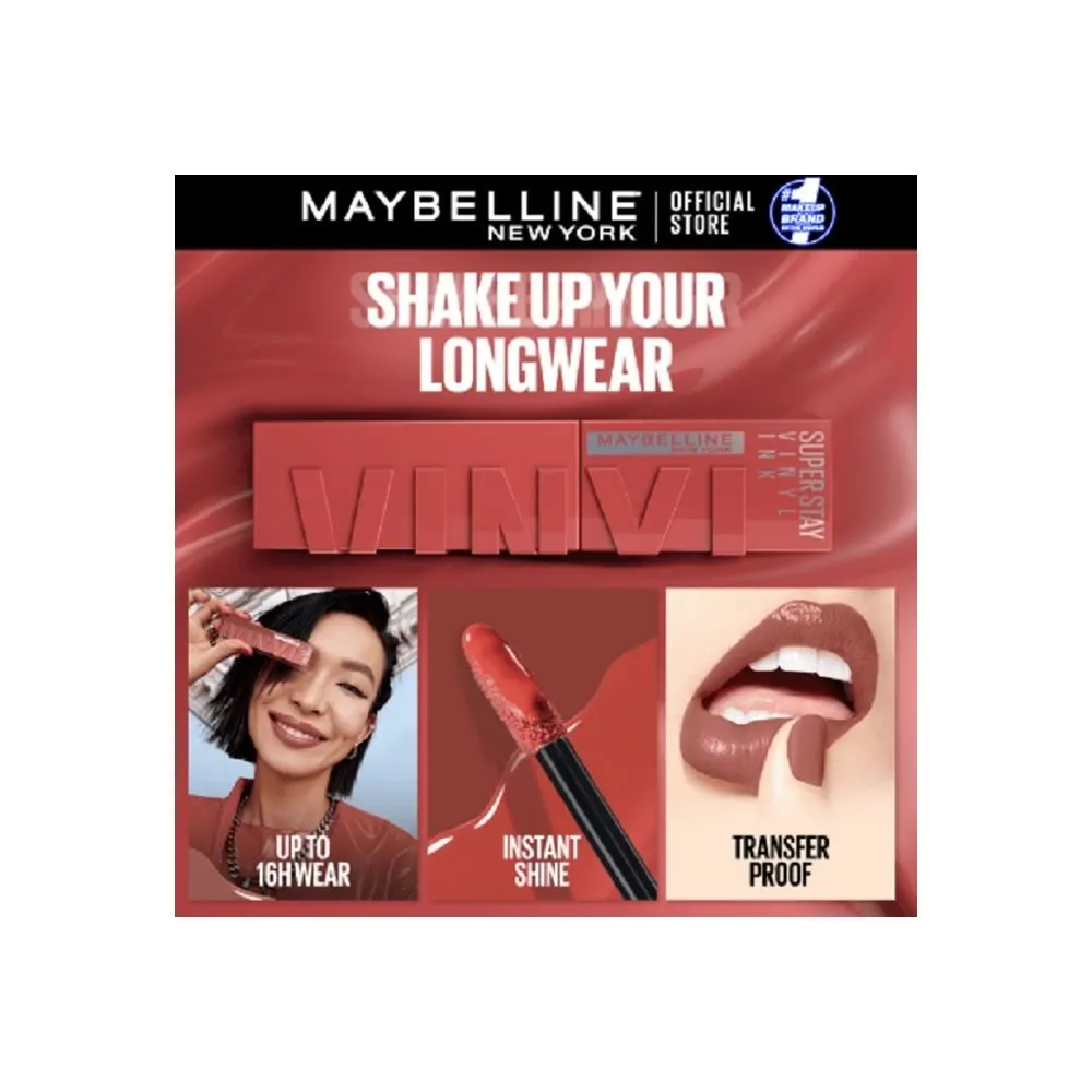 Maybelline New York - Brillant à lèvres Superstay Vinyl Ink 55 ROYAL