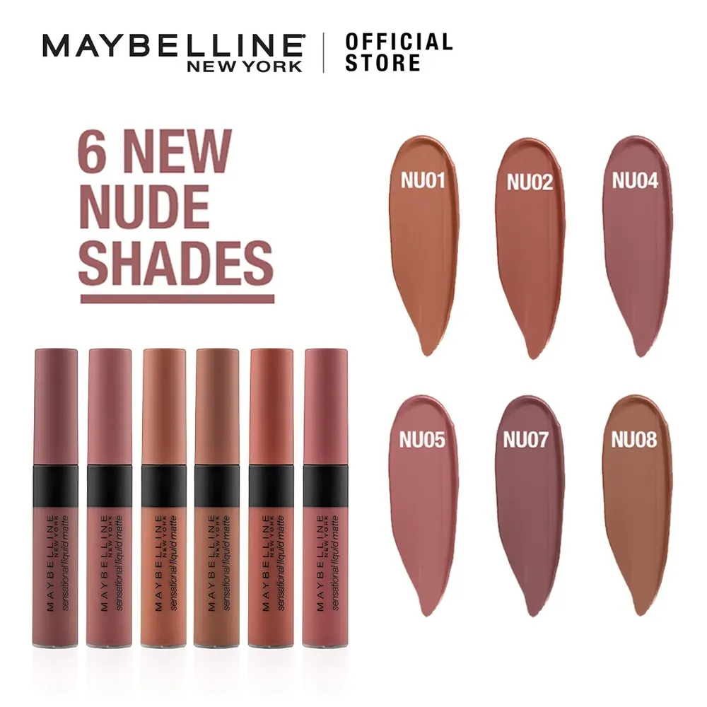Maybelline New York Sensational Liquid Matte Nude Shot 08 أحمر شفاه سائل مطفي
