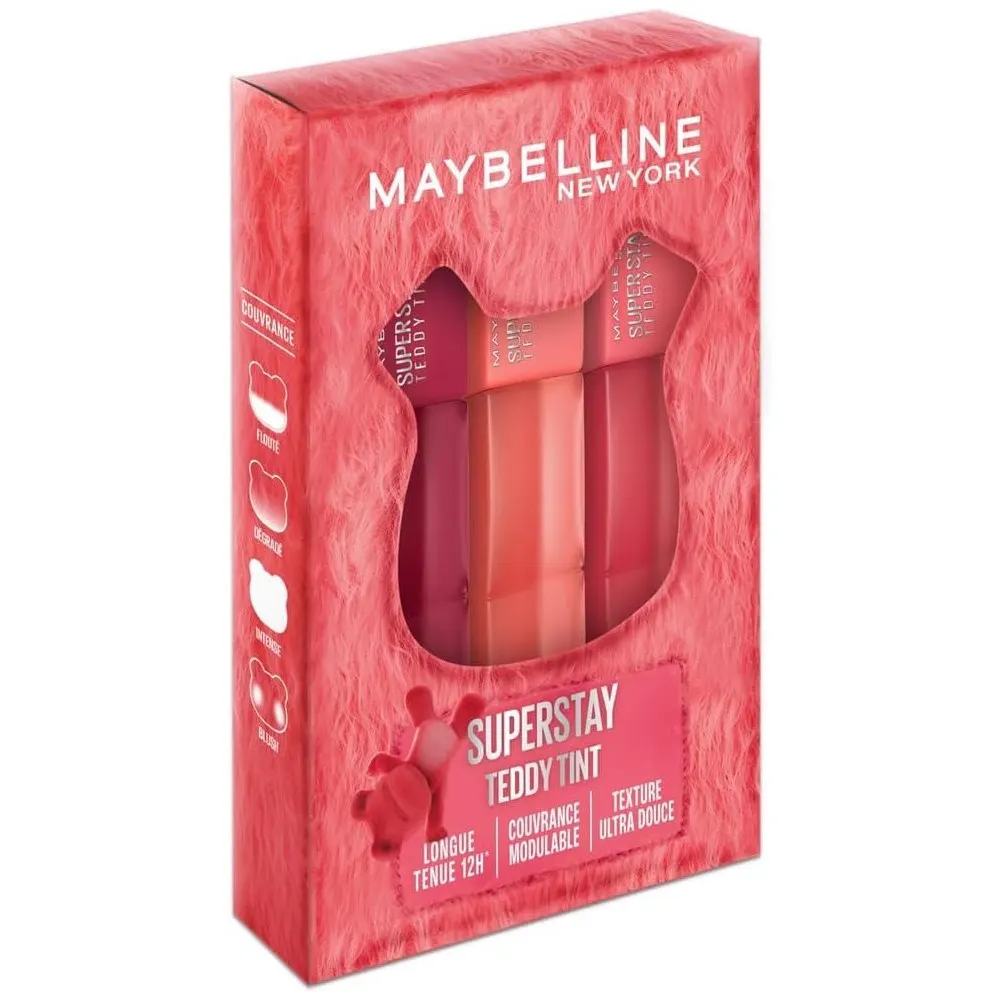 Maybelline New York Superstay Teddy Tint بلاش للشفاه باقة 3 ألوان 20,40,50