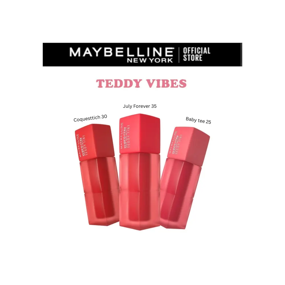Maybelline New York Superstay Teddy Tint بلاش للشفاه باقة 3 ألوان 25,30,35