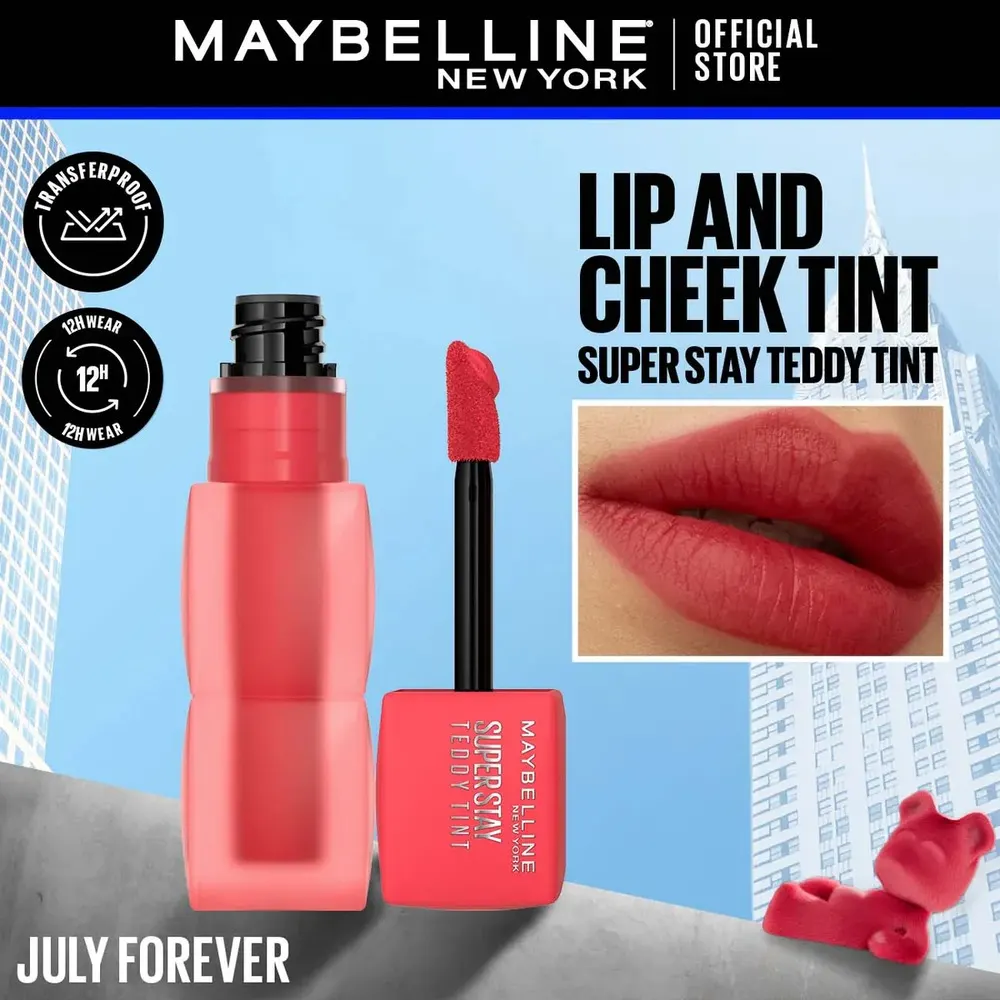 MAYBELLINE NEW YORK SUPERSTAY TEDDY TINT BLUSH À LÈVRES LIQUIDE FINI MAT FONDU JULY FOREVER 35
