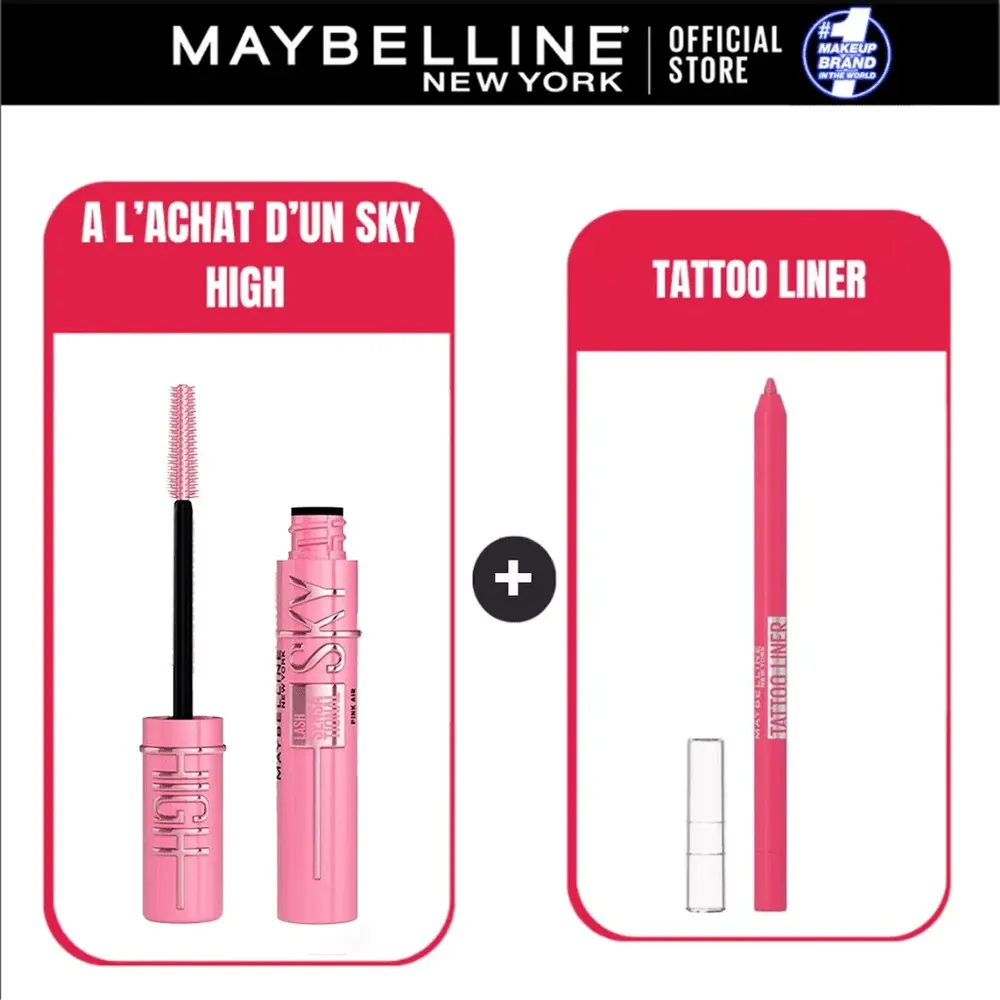 MAYBELLINE SKY HIGH Mascara Volume & Longueur AIR ROSE = TATTOO LINER