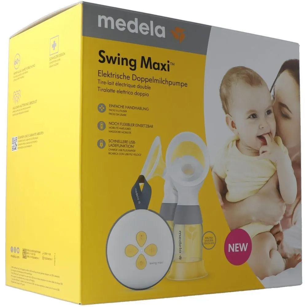 Medela – شفاط حليب كهربائي مزدوج Swing Maxi™ بدون استعمال اليدين