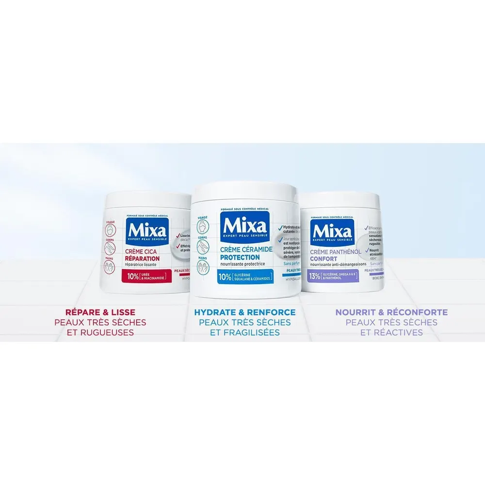 Mixa Crème Céramide Protection - Visage, Corps, Mains 400ml