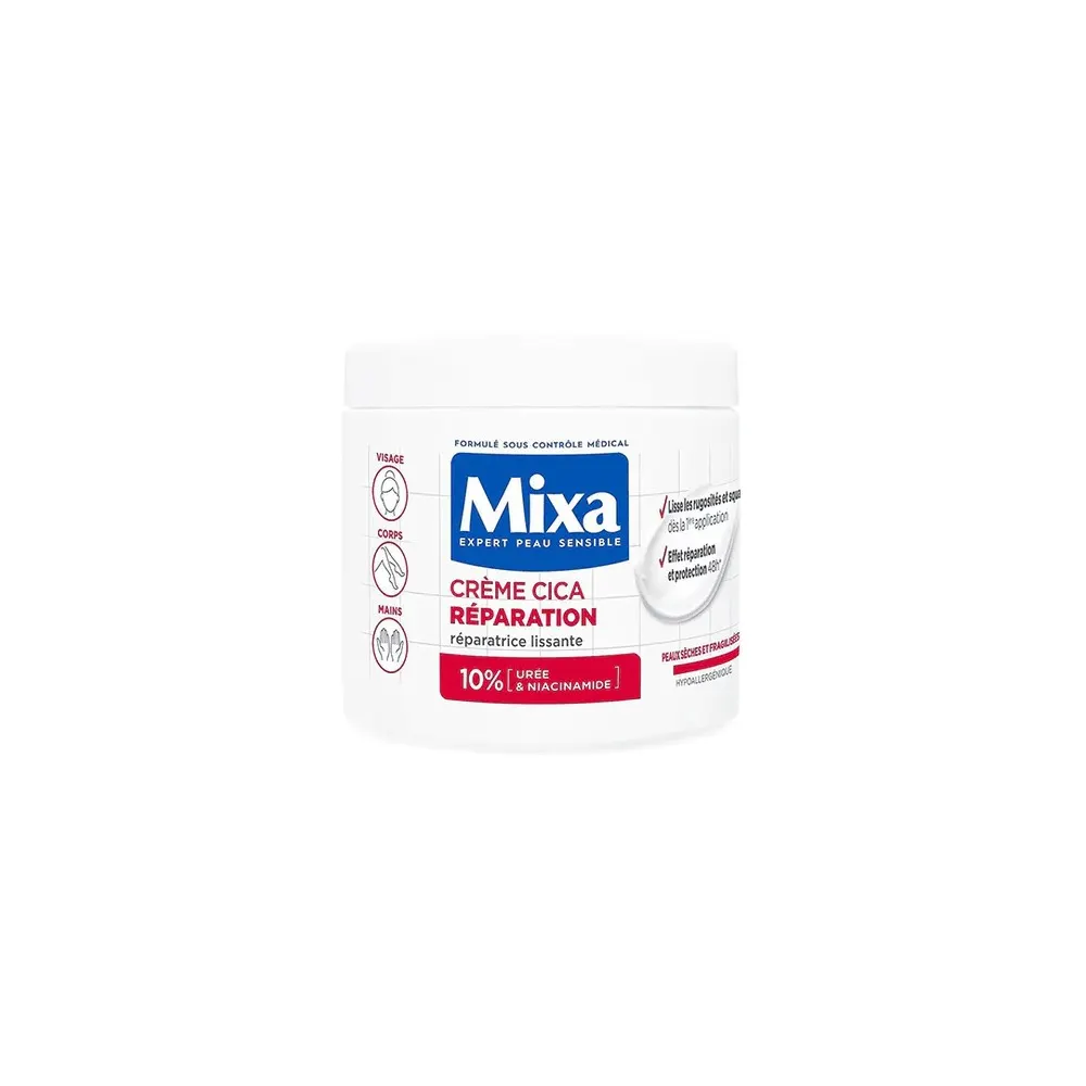 Mixa Crème Cica Réparation Réparatrice 400ml + Baume Cica Réparateur 50ml = Trousse Offerte