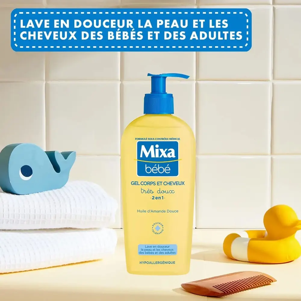 Mixa Gel Très Doux 2 En 1 Corps Et Cheveux 300ml