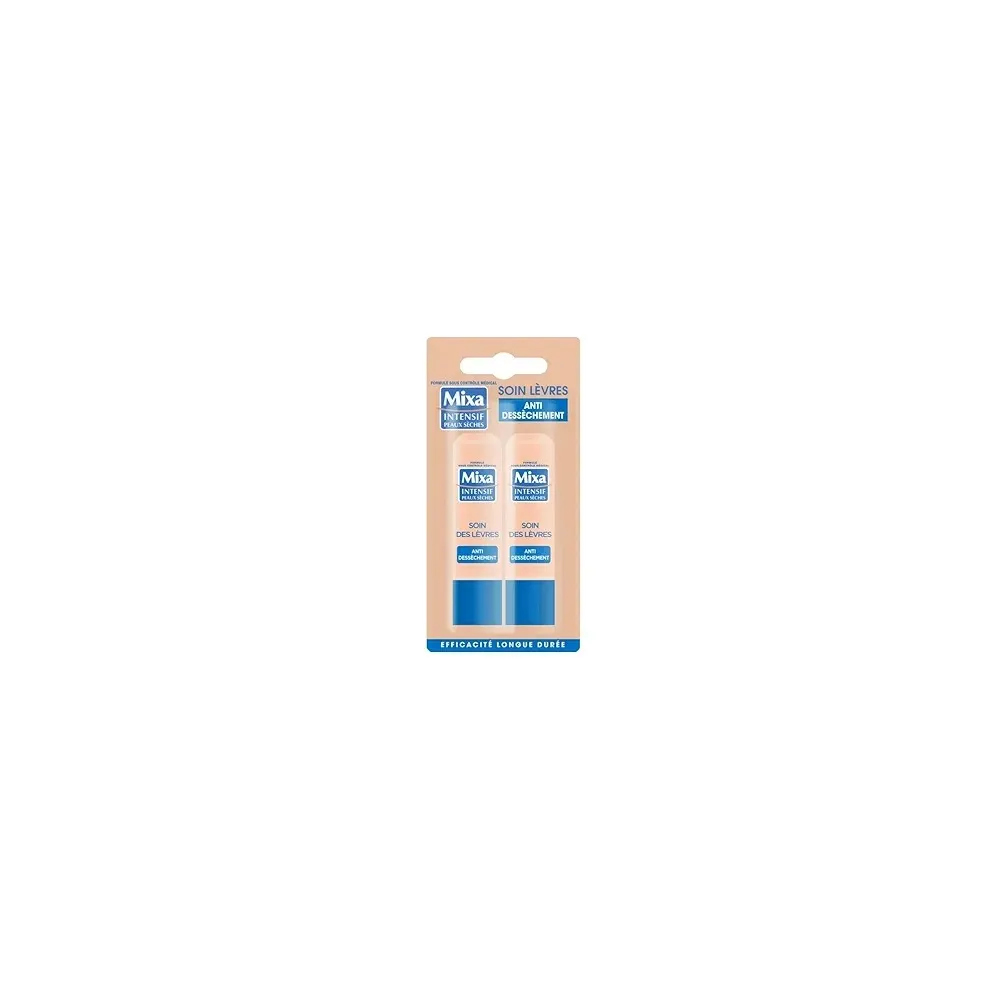 Mixa INTENSIF Soin pour Lèvres Anti-dessèchement 2×4.7ml
