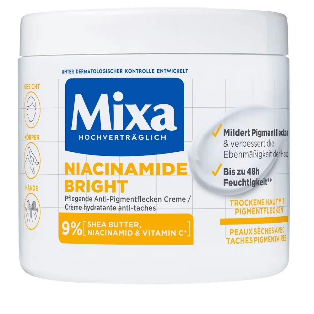 Mixa Niacinamide كريم تصحيح وإشراق للوجه والجسم واليدين 400 مل