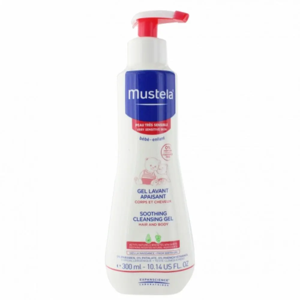 Mustela Gel Lavant Apaisant 300 ml – Nettoyage Doux Bébé & Peau Sensible