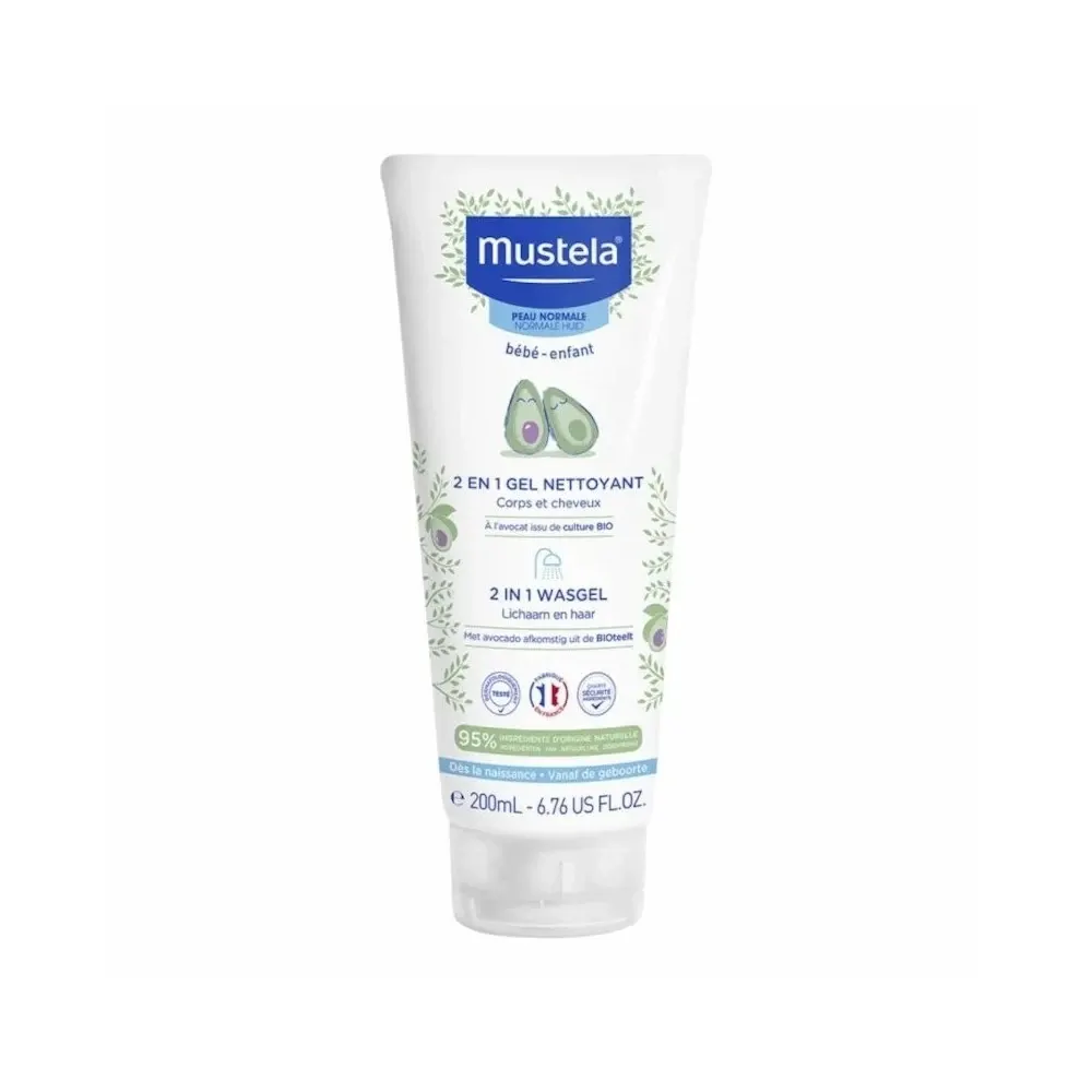 Mustela حليب تنظيف للرضع 200 مل + جل منظف 2 في 1 - 200 مل