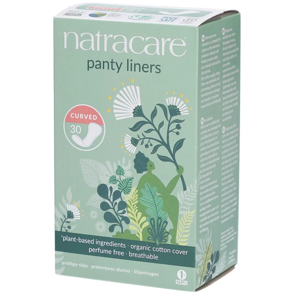 Natracare واقيات يومية تشريحية منحنية 30 وحدة