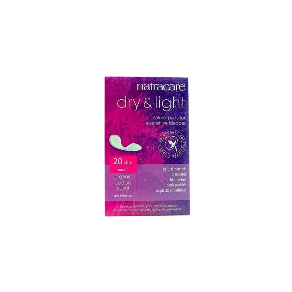 Natracare فوط صحية Dry+Light لسلس البول الخفيف 20 وحدة