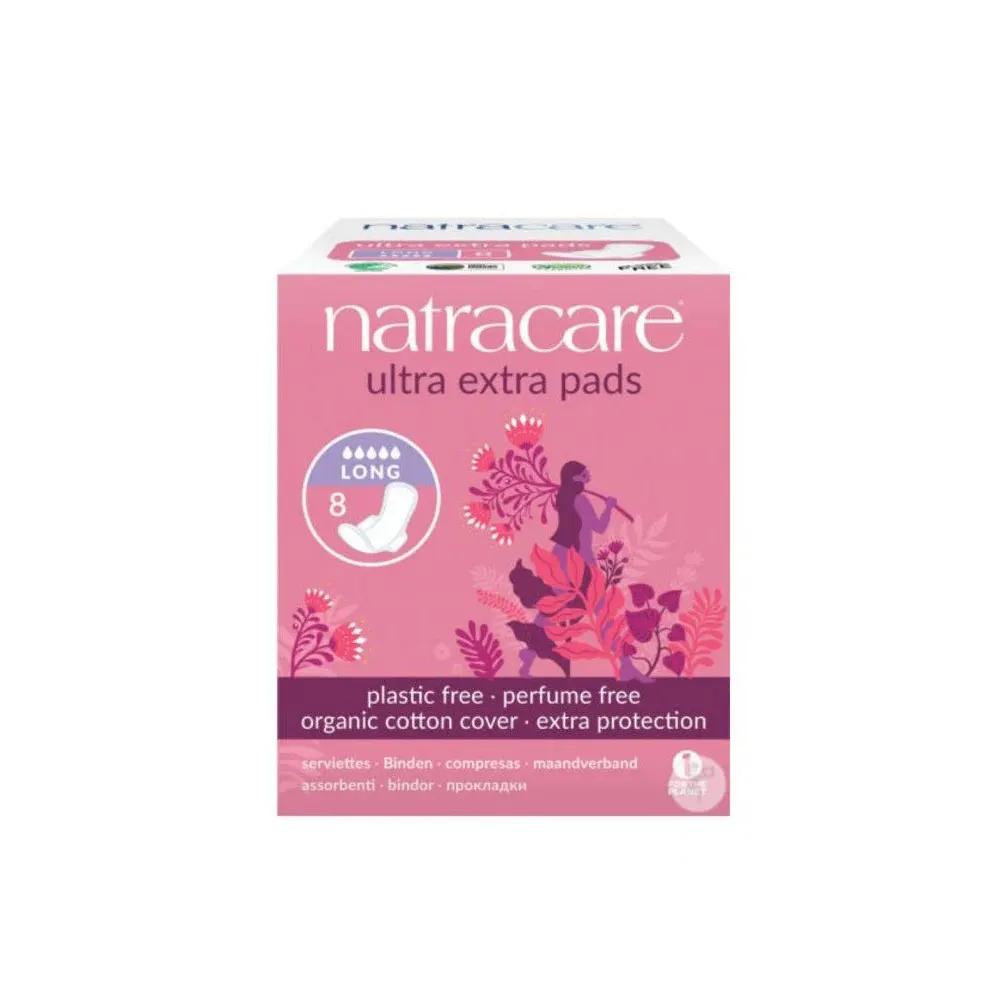 Natracare فوط صحية Ultra Extra Long عضوية 8 وحدات