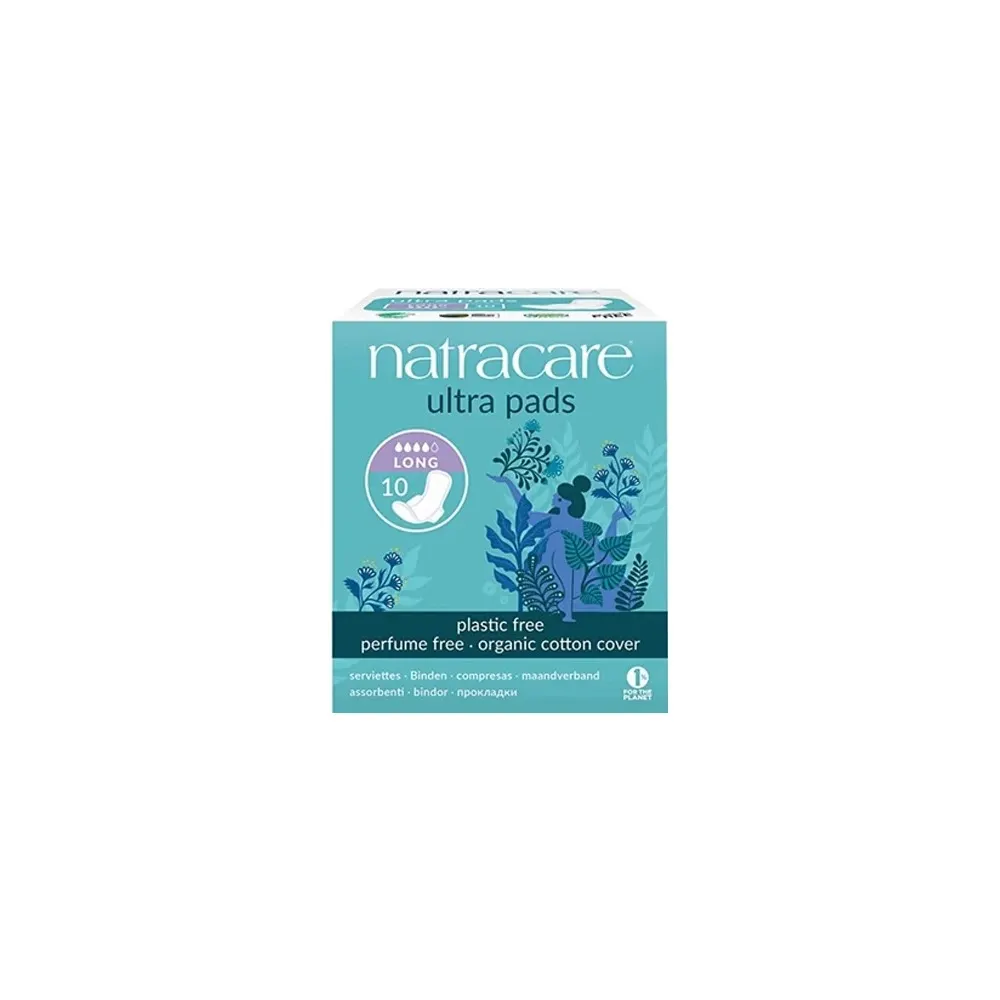 Natracare فوط صحية Ultra Long + Wings 10 وحدات