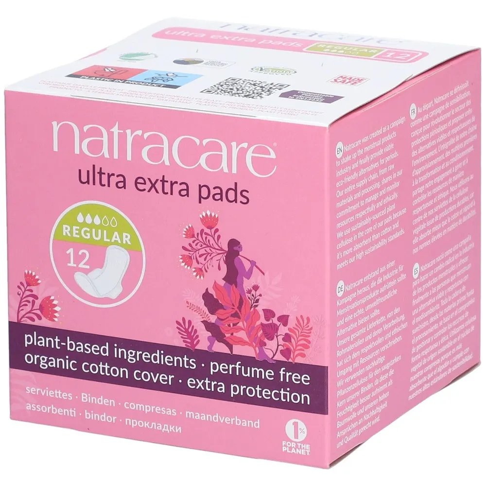 Natracare فوط صحية طبيعية Ultra Extra Regular 12 وحدة