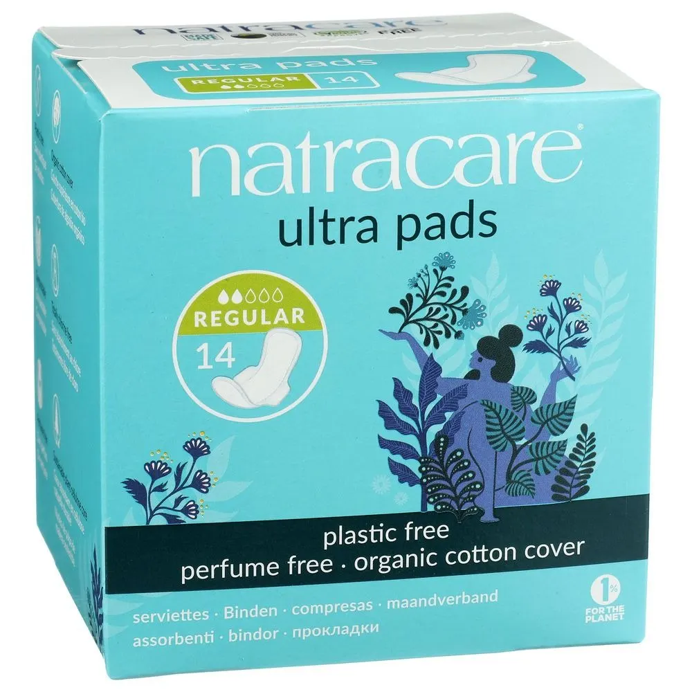 Natracare فوط Ultra Regular + Wings 14 وحدة