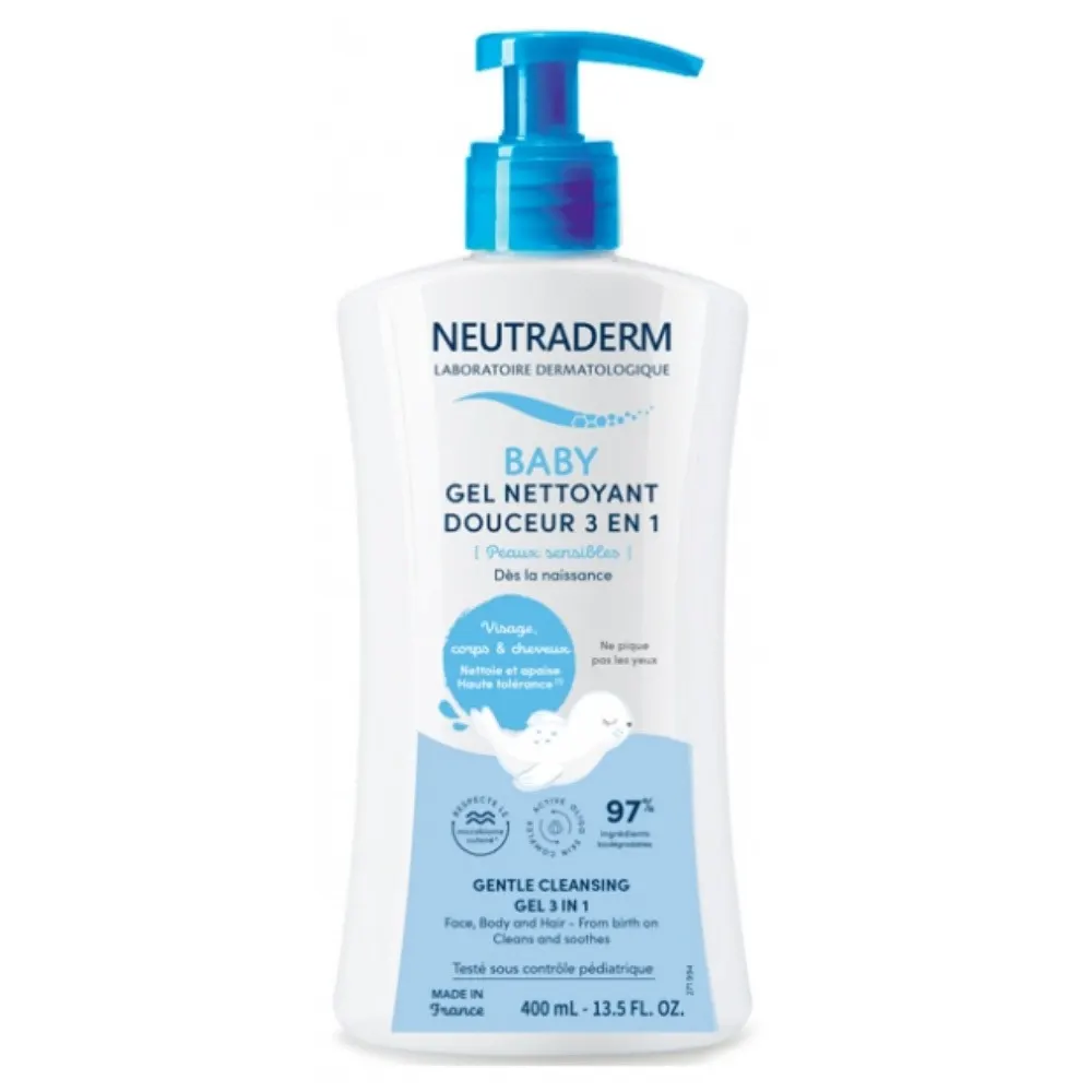 NEUTRADERM BEBE GEL NETTOYANT DOUCEUR 3 EN 1 400 ML