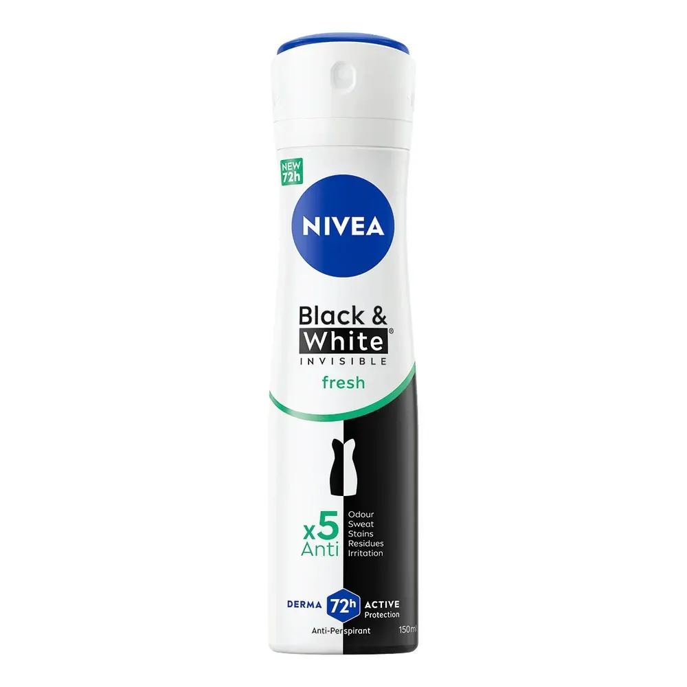 NIVEA مزيل عرق نسائي Invisible Black & White Fresh بخاخ 200 مل