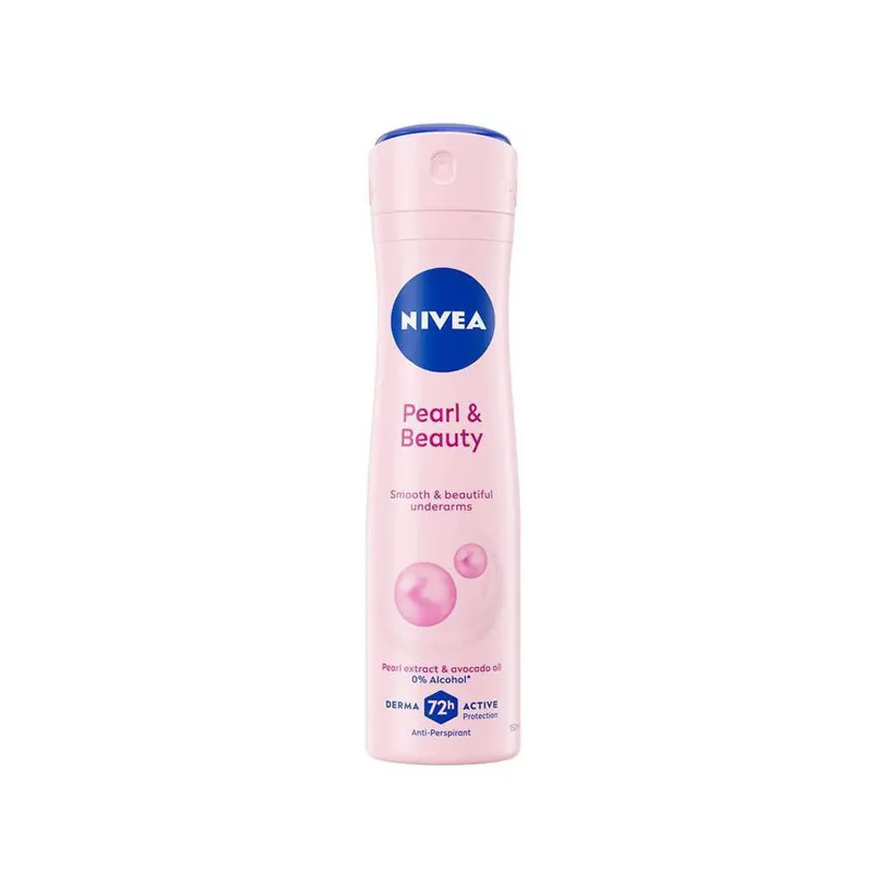NIVEA مزيل عرق نسائي Pearl & Beauty بخاخ 72 ساعة 200 مل – نعومة وإشراقة وحماية طويلة الأمد