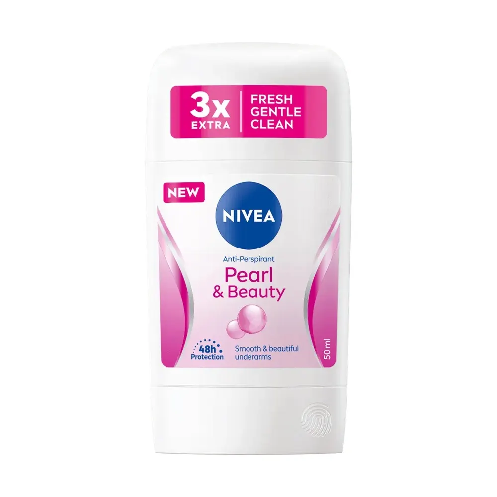 Nivea باقة نسائية كريم استحمام + مزيل عرق Pearl Beauty + كريم 30 مل + Labello ستيك = حقيبة هدية