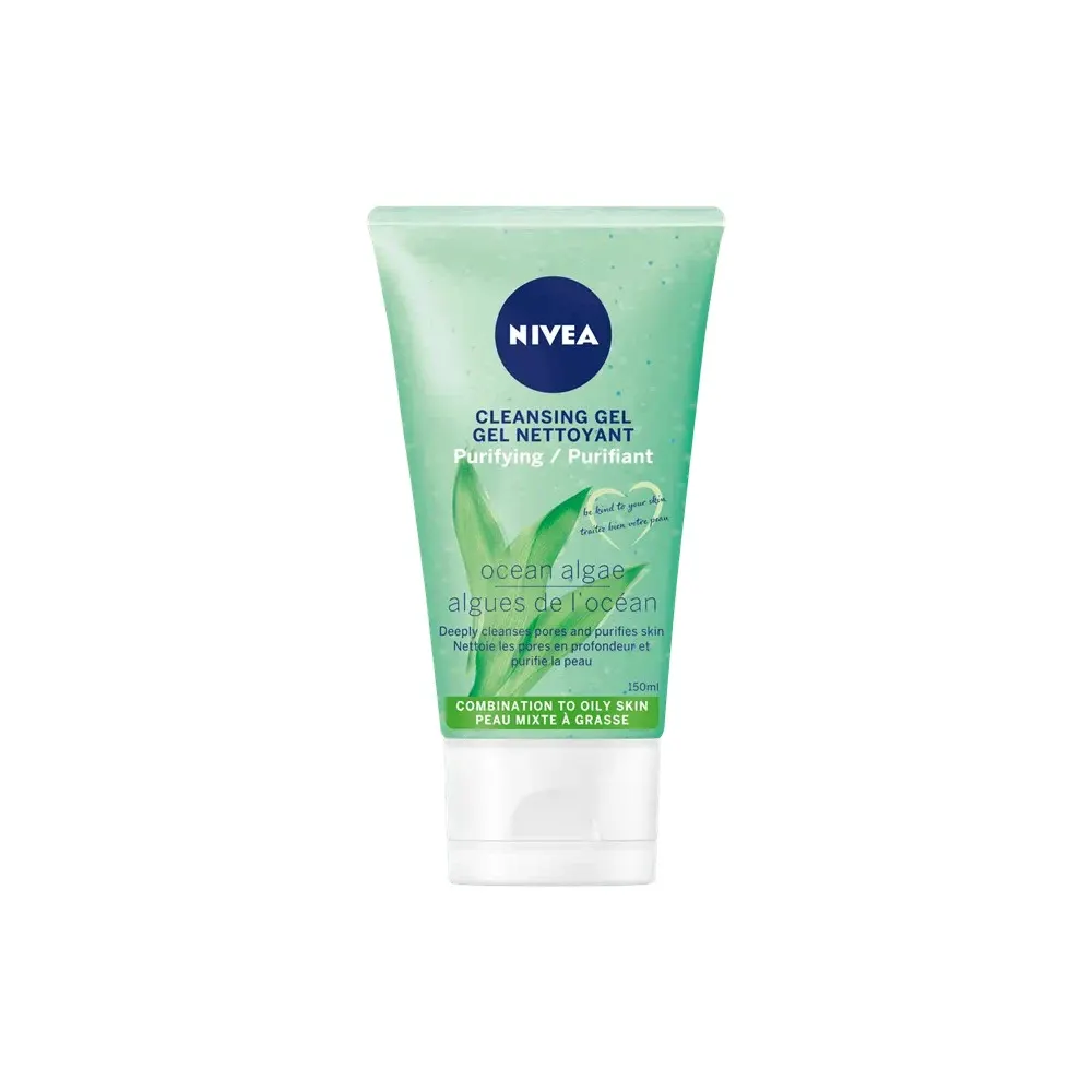 NIVEA جل منظف منقٍّ للبشرة المختلطة إلى الدهنية 150 مل – منظف للوجه منقٍّ ومطفئ للمعان