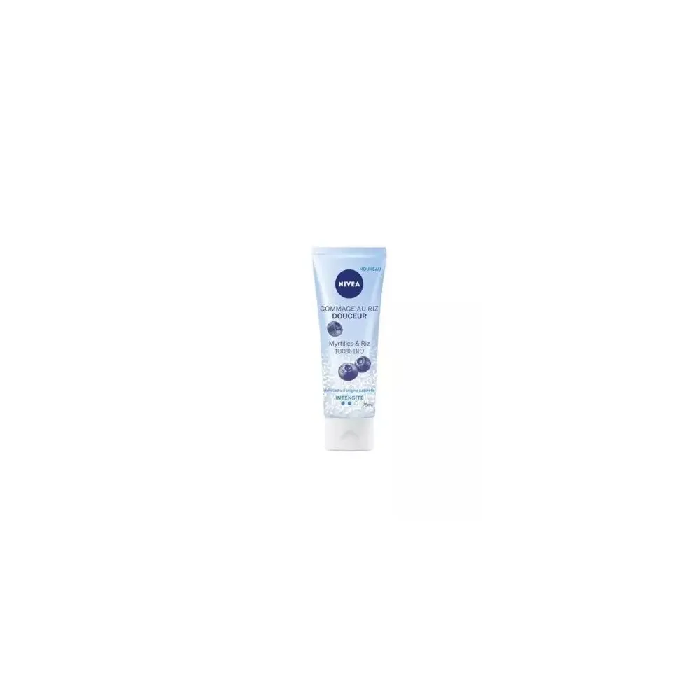NIVEA مقشر نعومة بالتوت الأزرق العضوي والأرز العضوي 75 مل