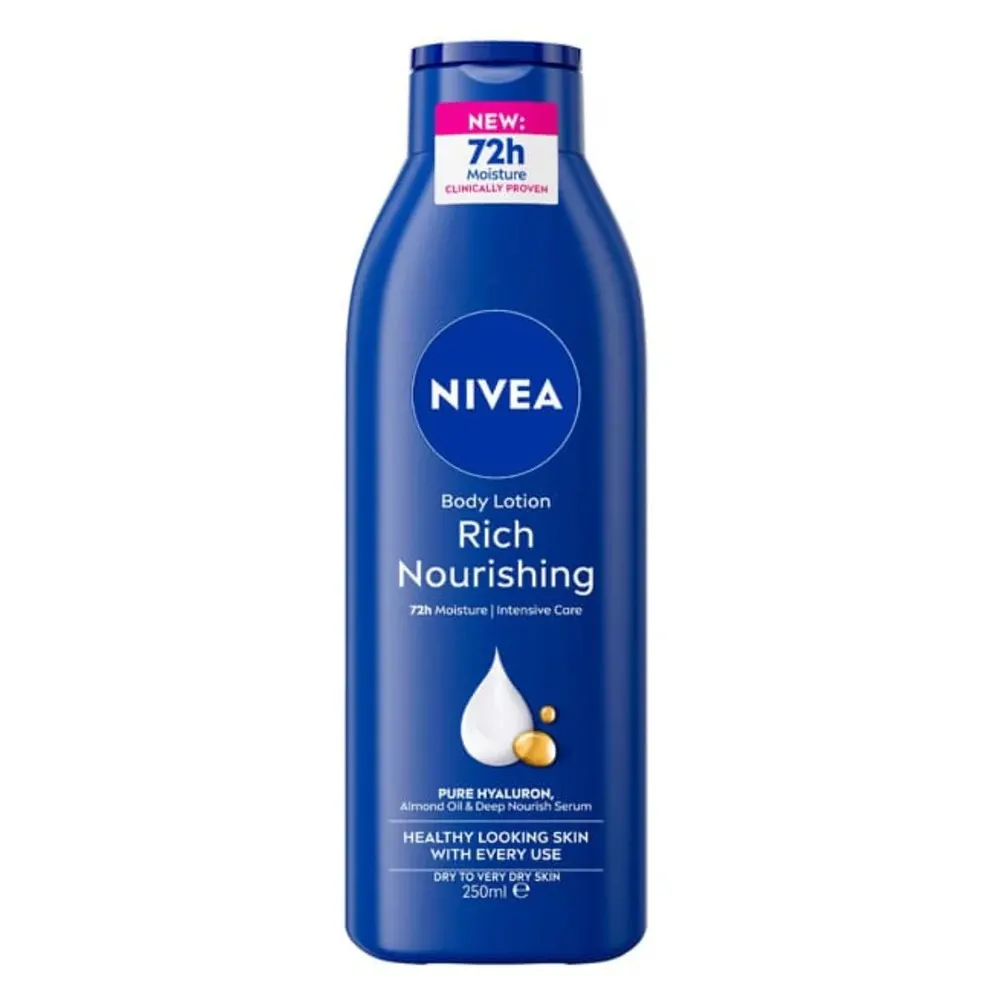 NIVEA Lait Corps Rich Nourrissant 250ml – Nutrition Intense & Peau Douce 48h