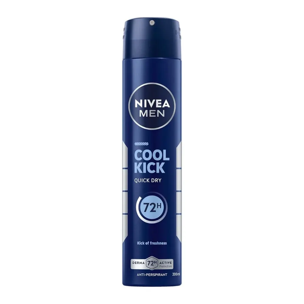 NIVEA MEN Déodorant Spray Cool Kick 72h 200ml – Fraîcheur Intense