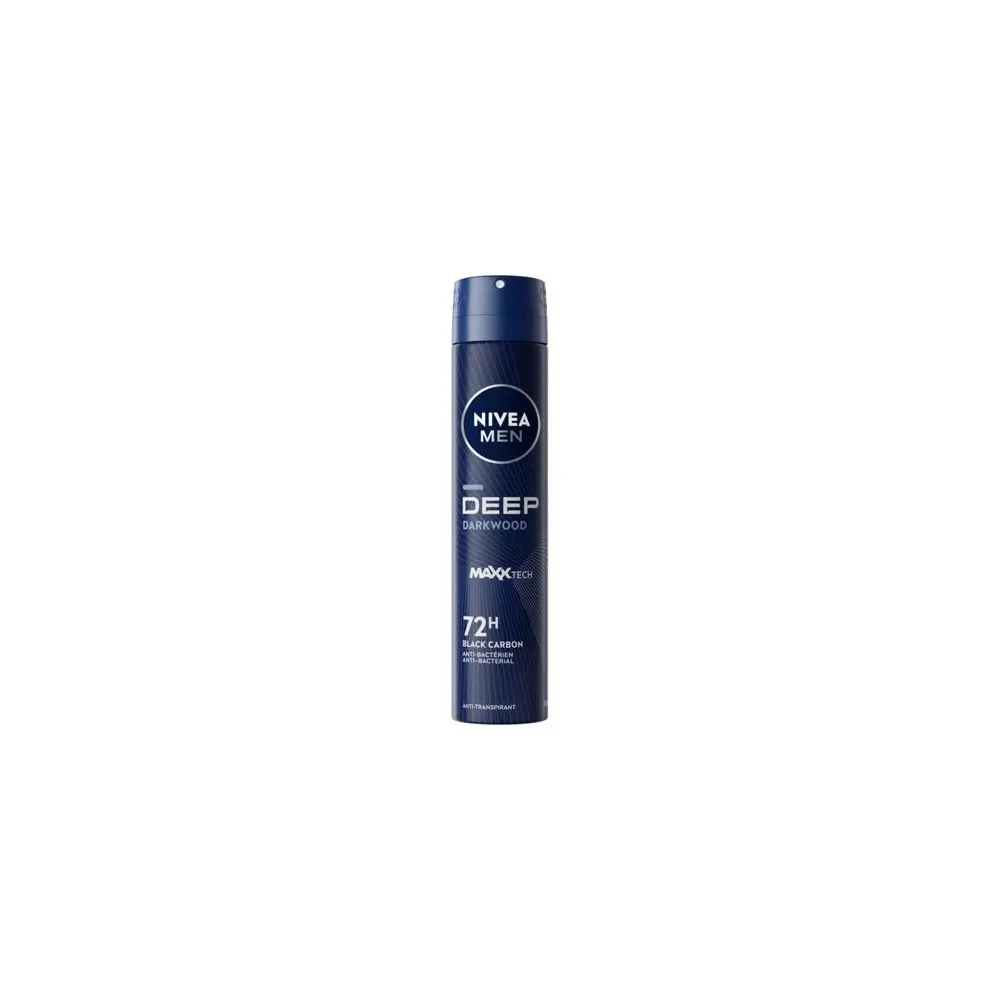 NIVEA MEN مزيل عرق بخاخ Deep Darkwood 200 مل حماية مضادة للبكتيريا