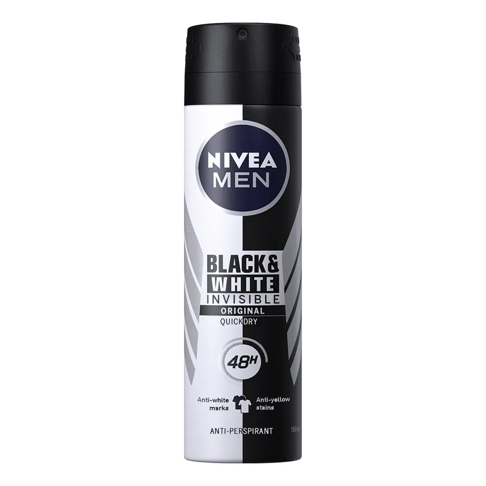 NIVEA MEN مزيل عرق بخاخ Original Black & White 200 مل – حماية 48 ساعة